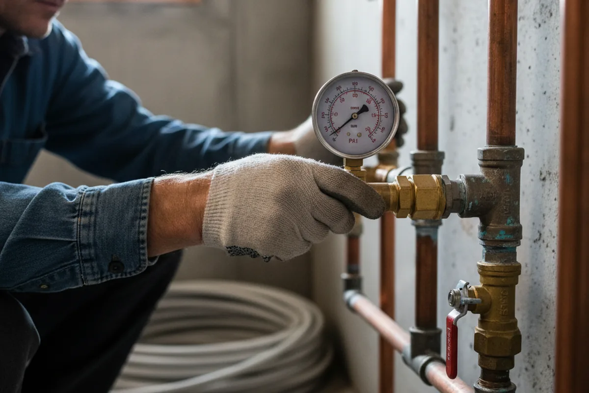 Pressure testing a repaired line during Water Line Repair in Milner