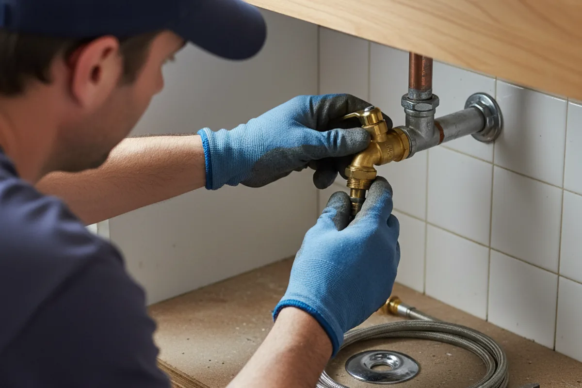 Shutoff valve and fitting work during Faucet and Fixture Repair in Milner